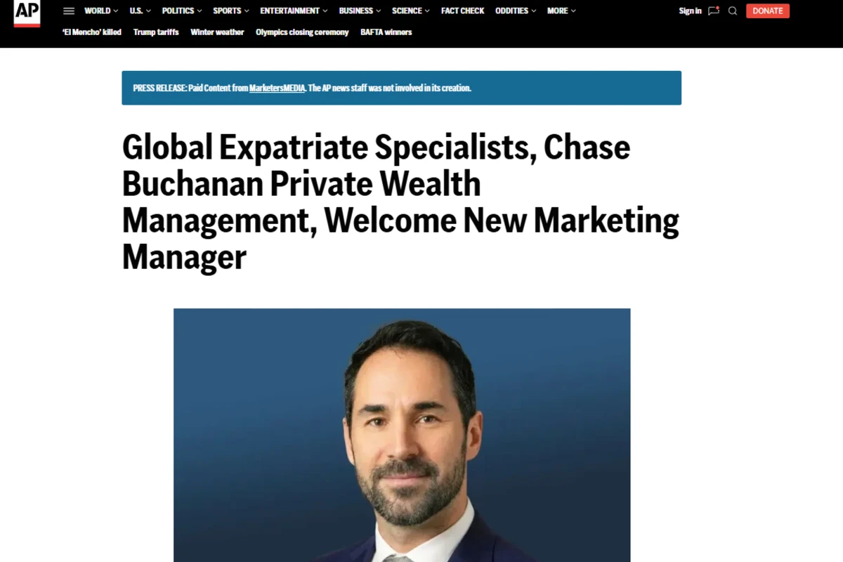 Global expatriate specialists, chase buchanan private wealth management, welcome new marketing manager1